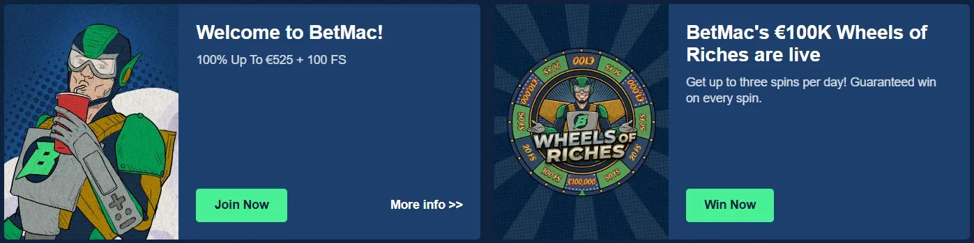 BetMac Casino Bonuses and Promotions